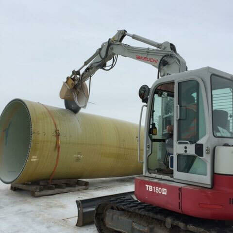 Rock Tools Diamond Saw cutting into large metal pipe