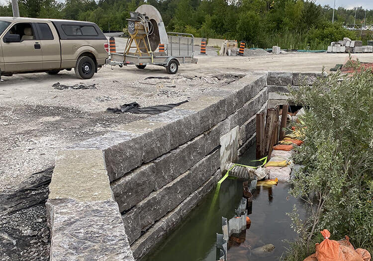 Rock Saw Attachments Concrete Saw attachment for excavators used for cutting masonry for retaining wall